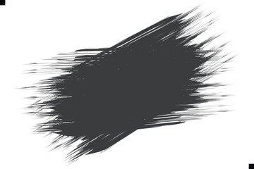 Grunge badge brush, hand drawn black sticker-brush stroke