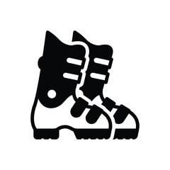 Black solid icon for boots