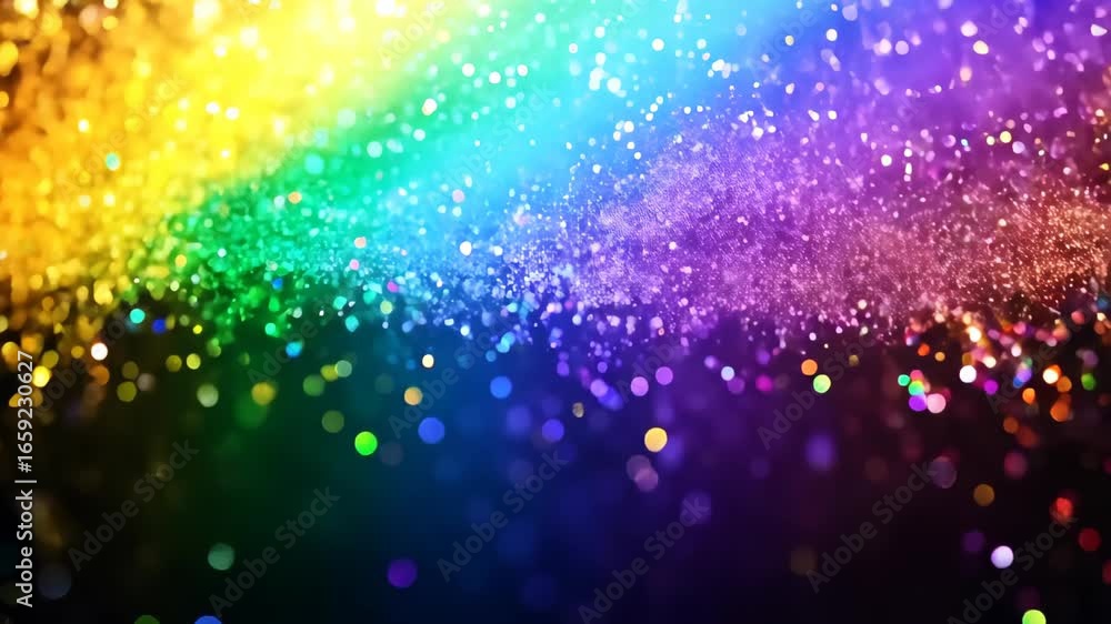 Poster this artistic image features colorful bokeh lights on a black background, creating a vibrant and fes