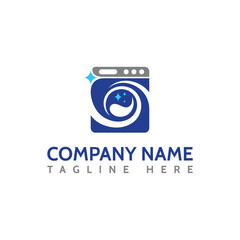 Laundry logo design template. Washing machine icon for laundry service