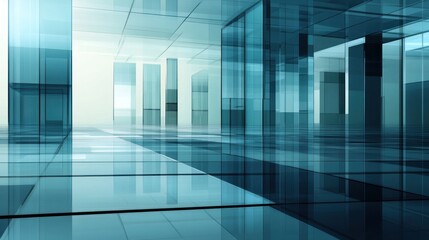 Modern Glass Office Corridor