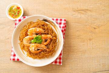 Casseroled or Baked Shrimp with Glass Noodles
