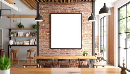 Modern cafe interior mockup