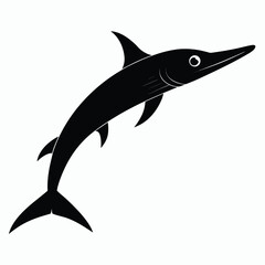 Obraz premium Illustration of Swordfish Silhouette