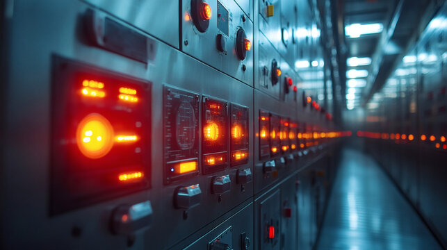 Chrome finish design of a machinery operations panel