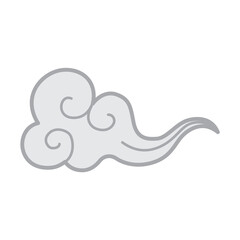 Cloud-shaped decorative traditional Korean pattern.