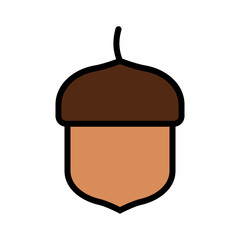 Simple Line Art Acorn Autumn Harvest Forest Element Icon
