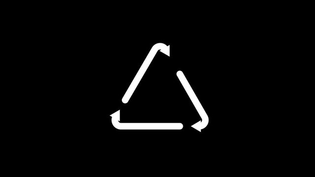 Recycle icon logo animation on black back ground