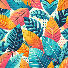 Tropical Leaf Pattern – Vibrant Abstract Nature Background in Modern Style