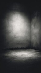 Dark Empty Room with Concrete Walls