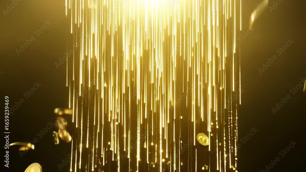 Aufkleber this captivating image features radiant golden light rays cascading down, creating a mesmerizing atm