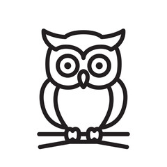 Owl icon for Halloween decoration and night spooky illustration