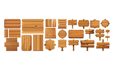 木製看板ベクターイラストセット	
