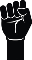 Obraz premium fist hand vector silhouette illustration black color