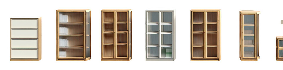 Various miniature display cabinets