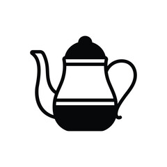 Black solid icon for kettle