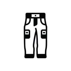 Black solid icon for pants
