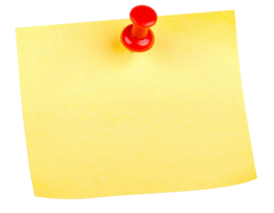 Red Pin on Yellow Note PNG Transparent Background