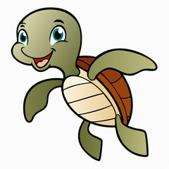 Obraz premium A cute green cartoon reptile drawing with a funny smile