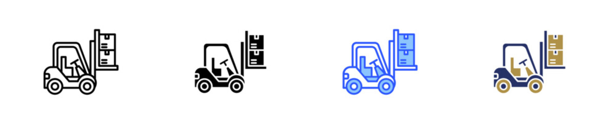 Forklift  Icon Set Multiple Style Collection