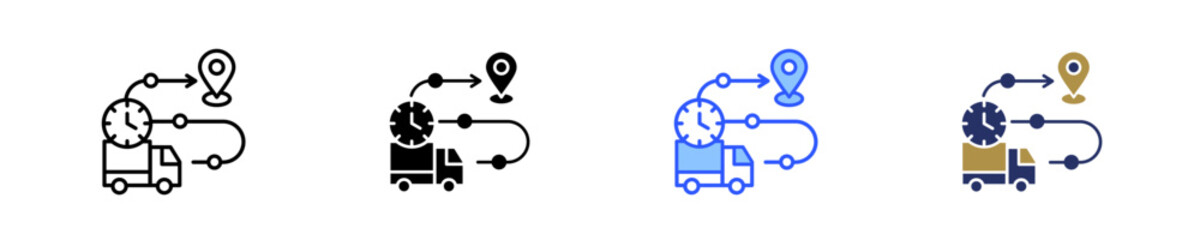 Real-Time Tracking  Icon Set Multiple Style Collection