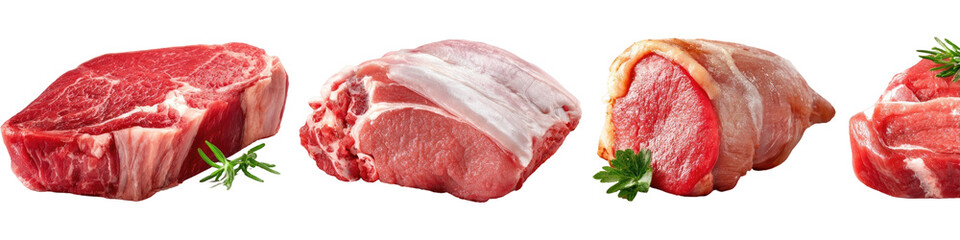 Assorted raw pork cuts