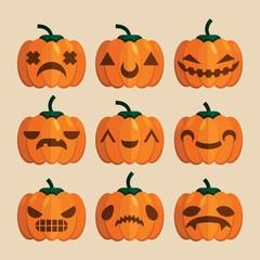 halloween pumpkins set