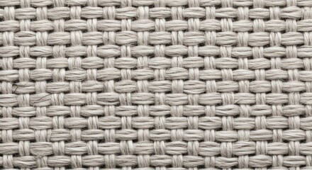 Naklejka premium Close-up of Woven Gray Fabric Texture Background, Macro Detail