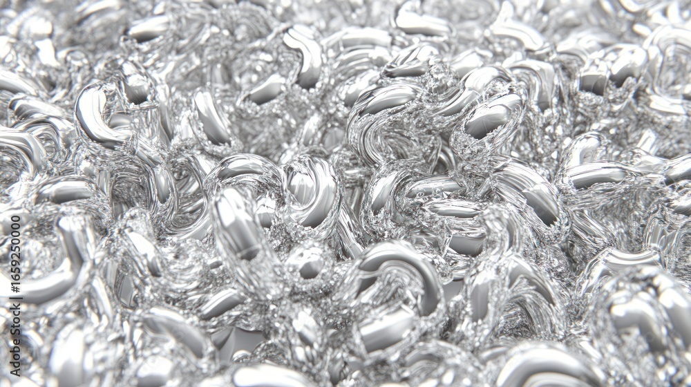 Poster abstract metallic shapes create a mesmerizing and futuristic silver texture background
