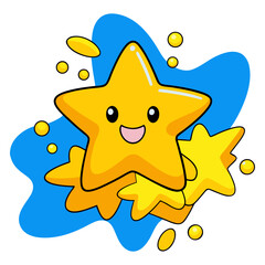 New Year Golden Star Holiday backdrop for your design New Year and Christmas Golden Star