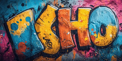 Fototapeta premium Vibrant graffiti art with bold colorful letters