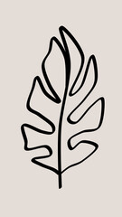 hand drawn vector illustration of a leaf
