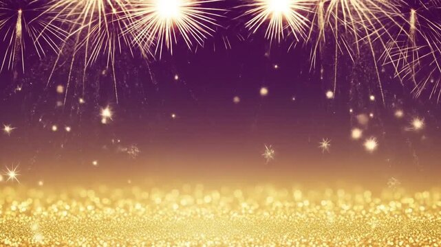 Golden Diwali Celebration Background with Glowing Diyas and Fireworks &ndash; Festival of Lights Concept. 4K video animation.
