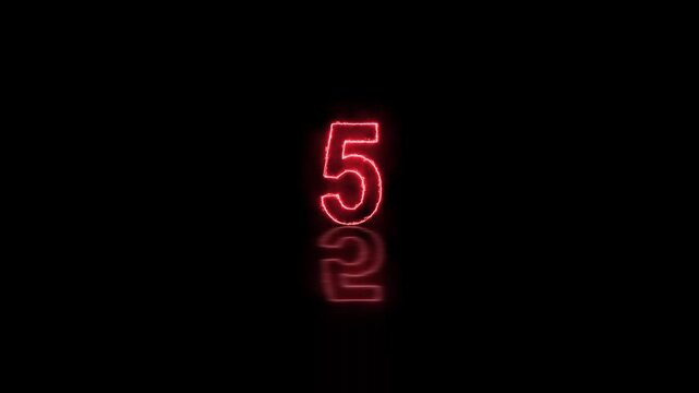 Glowing Countdown from Ten to Zero with Futuristic Animation