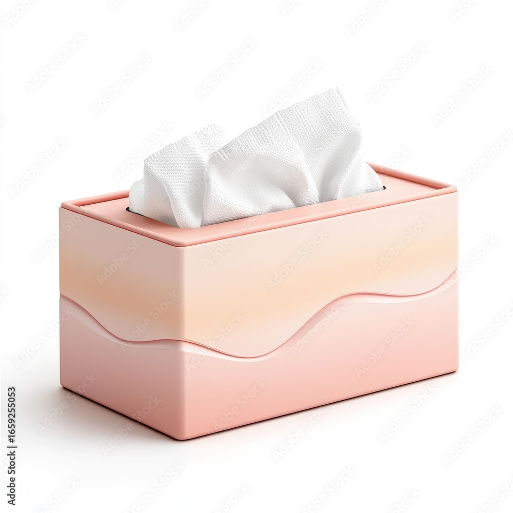 Poster pastel colored tissue box with a minimalist design isolated on a clean white background the box has 