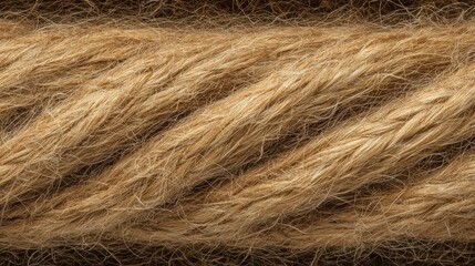 Fototapeta premium Close-up of twisted natural fiber rope with a textured surface.