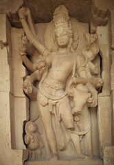 Intricate temple sculptures of Badami in Karnataka, showcasing ancient rock-cut art, mythological figures, and detailed carvings from Chalukyan architecture.