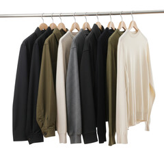 Menswear garments hanging isolated on transparent background transparent background