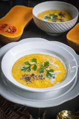 Pumpkin butternut squash cream soup