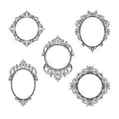 decorative frame border hand drawn vector pack illustration