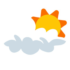 Simple Cloud And Sun Illustration