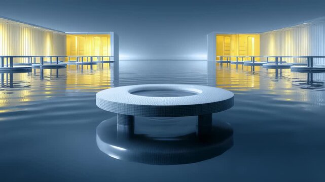 Calm Water Surface Circular Architecture Design