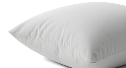 White pillow isolated on white background.