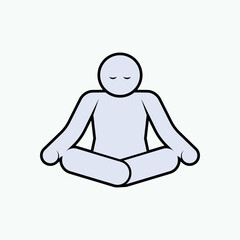Meditation Icon. Yoga, Refresh.  Relaxation, Mental Wellness.