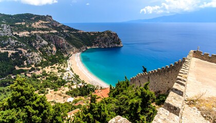 Coastal View from Castle Ruins, Greece