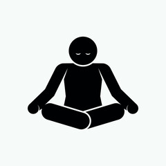 Meditation Icon. Yoga, Refresh.  Relaxation, Mental Wellness.