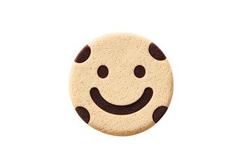 Smiley Face Cookie with Chocolate Chips on Transparent Background