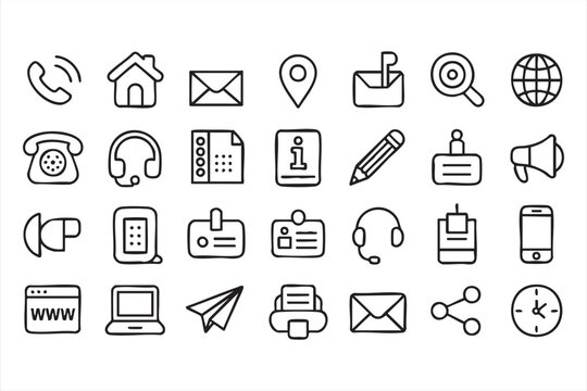 Minimal Vector Icon Collection for Communication, Web, and Technology Use