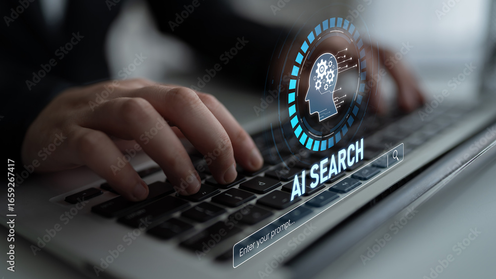 Poster ai search engine systems enhance seo data access. intelligent search engines powered by ai improve s