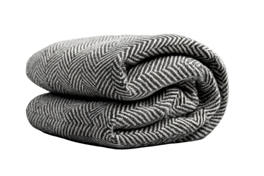 Rolled grey and white chevron blanket - Powered by Adobe